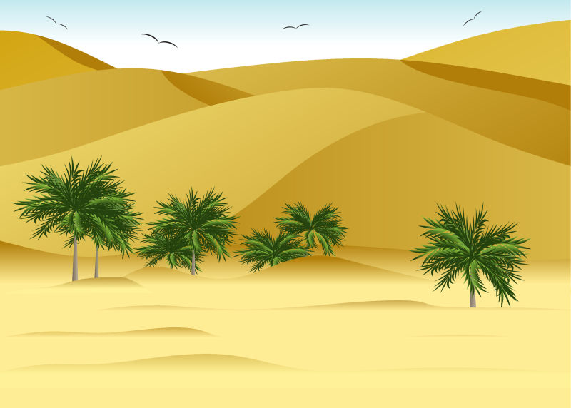 抽象矢量现代沙漠元素插图