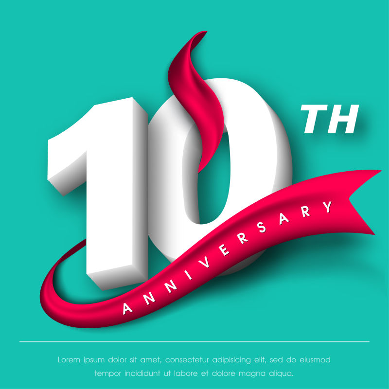 创意矢量现代10周年庆纪念插图设计