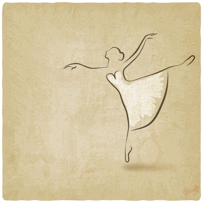 抽象矢量现代芭蕾舞概念插图设计