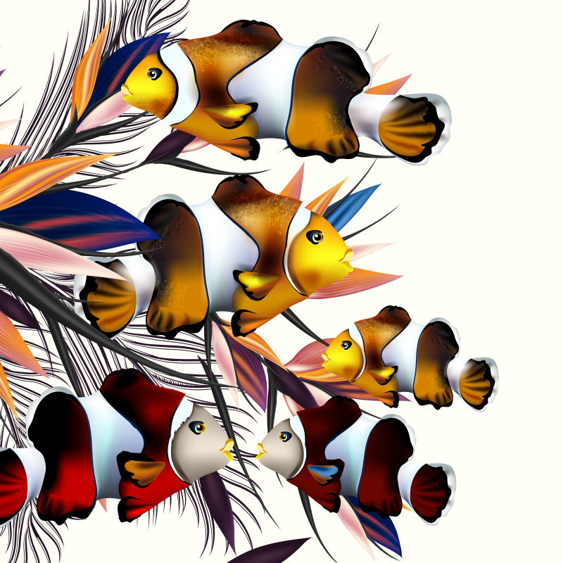 彩绘鱼掌图案设计