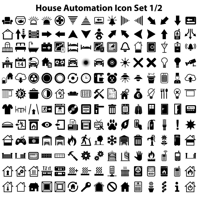 创意矢量自动化房屋主题图标设计