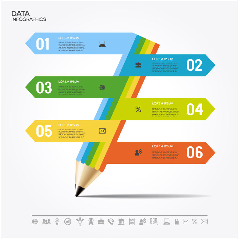 抽象矢量现代彩色教育主题的信息图表设计