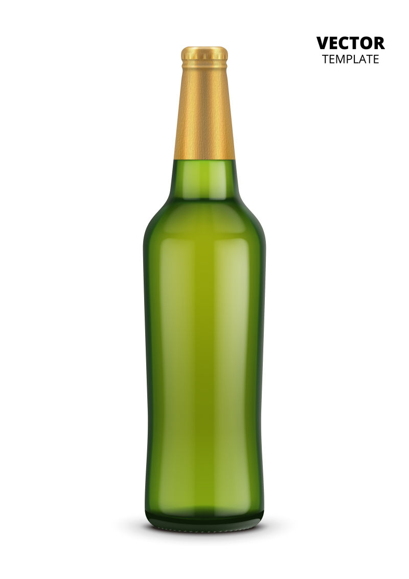 抽象矢量绿色酒瓶设计