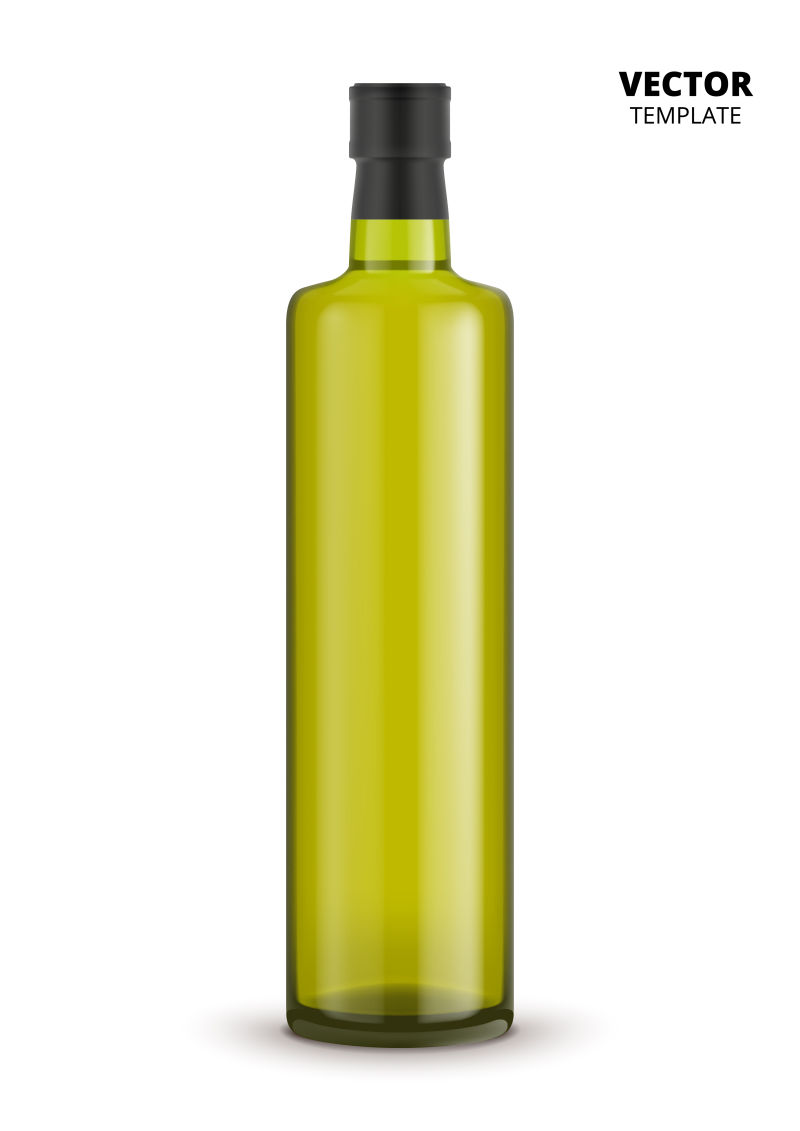 抽象矢量现代长条橄榄油瓶子设计
