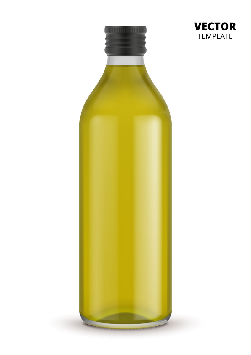 抽象矢量绿色橄榄油瓶设计