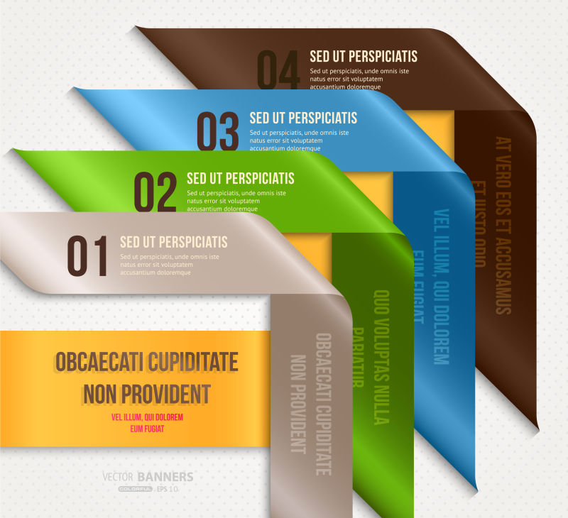 矢量抽象彩色折纸风格的信息图表设计
