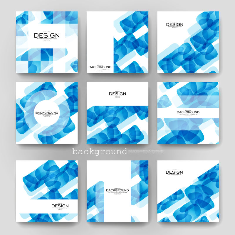 抽象矢量现代蓝色几何元素宣传册设计