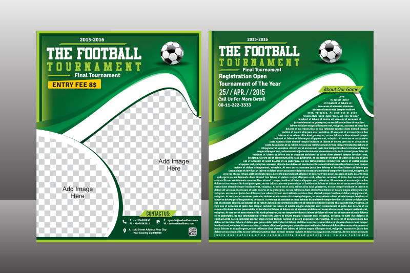 创意矢量足球比赛主题的宣传单设计