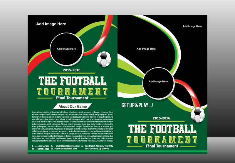 抽象矢量现代足球比赛宣传单设计