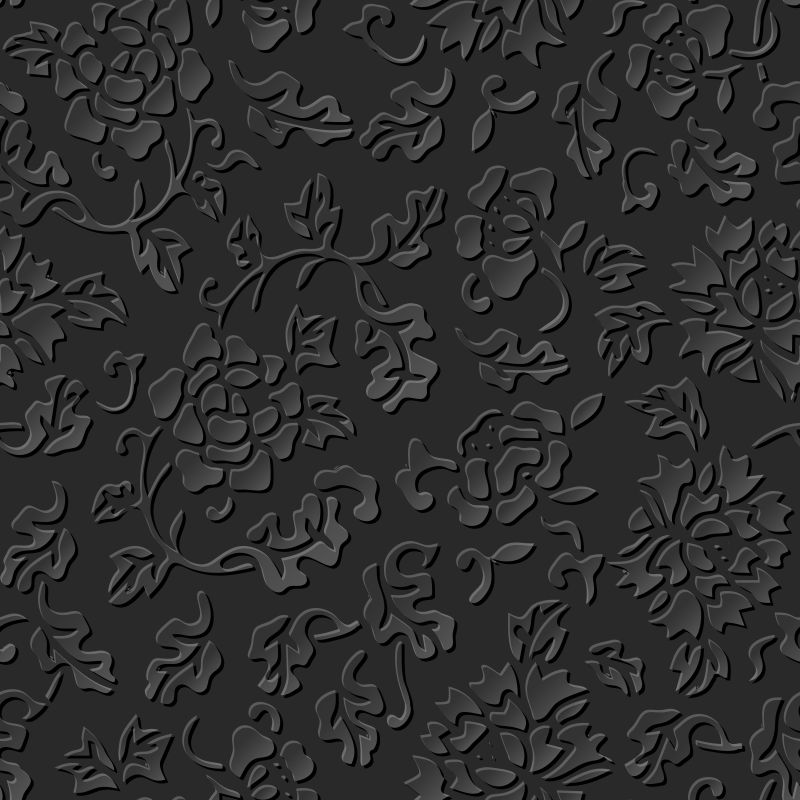 抽象矢量现代立体雕花元素黑色背景设计
