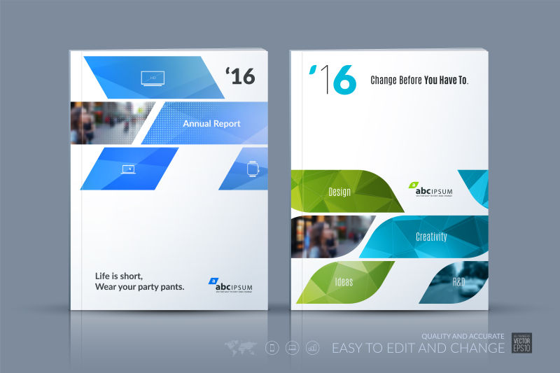 创意矢量现代几何风格的年度时尚宣传册