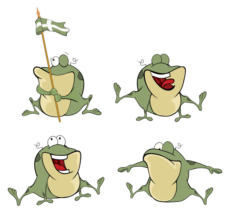 创意矢量可爱的青蛙卡通插图