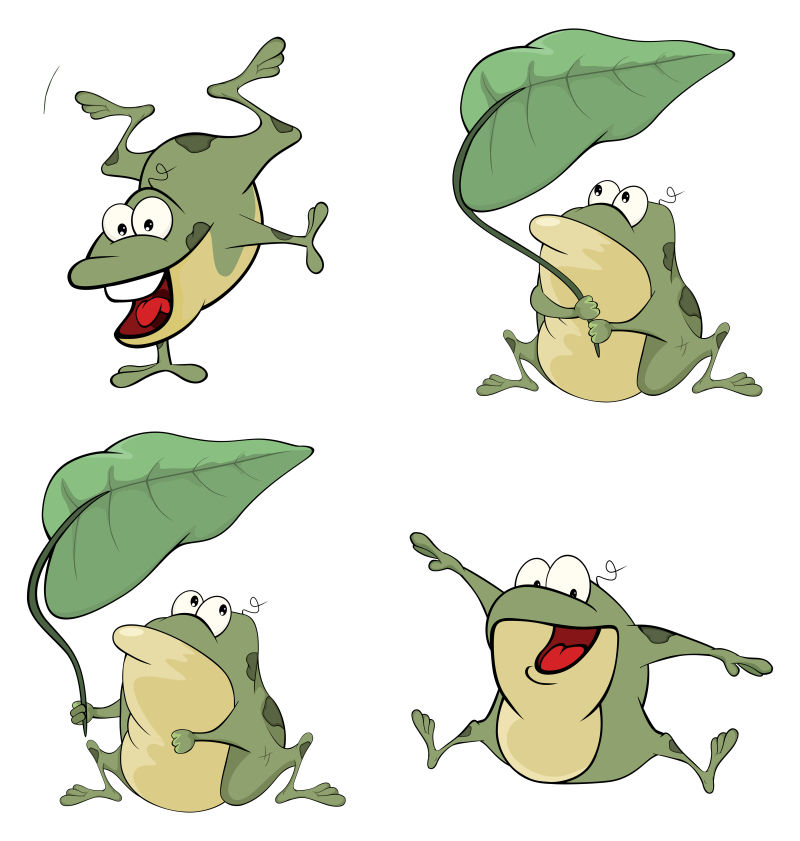 创意矢量现代可爱的卡通青蛙插图