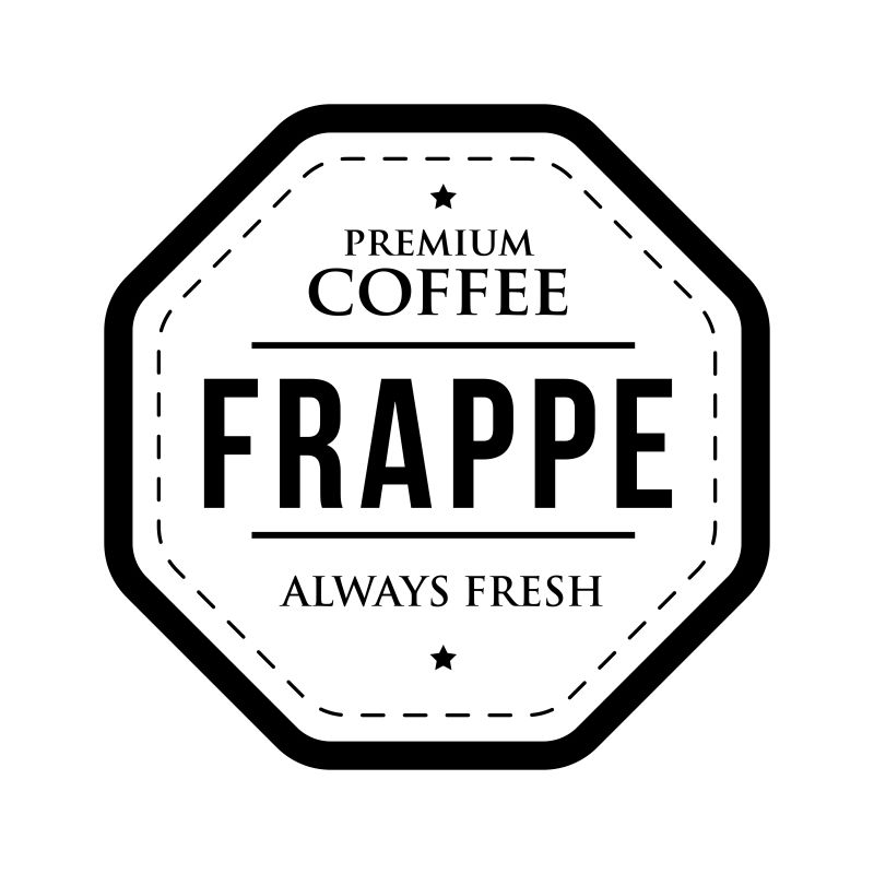 创意矢量古典冰咖啡元素的标签设计