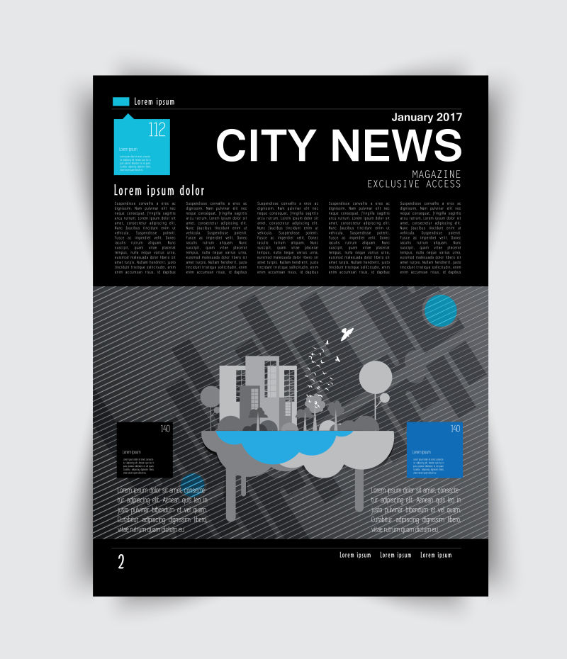 矢量现代城市新闻平面创意设计