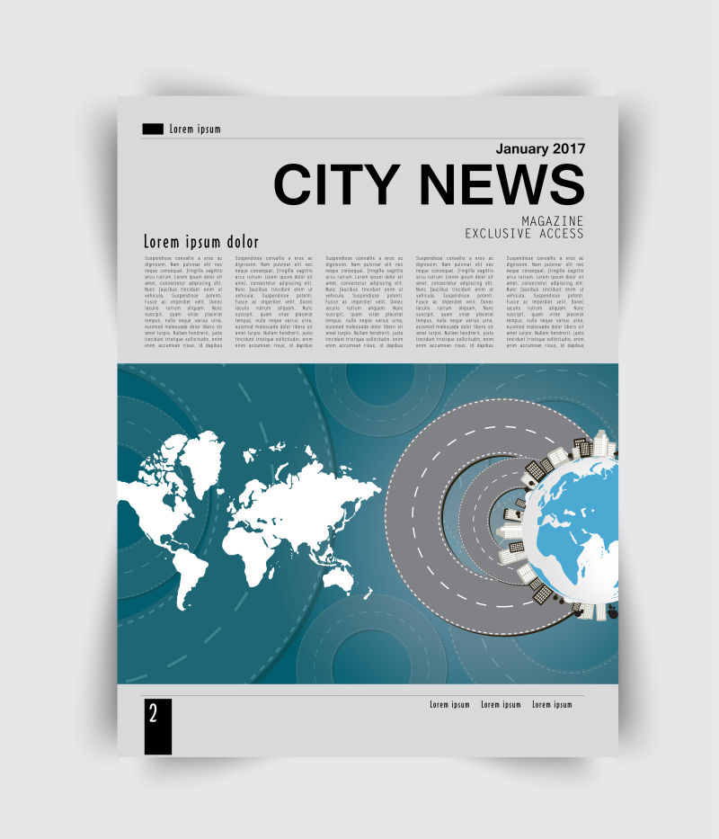 创意矢量现代城市新闻平面设计