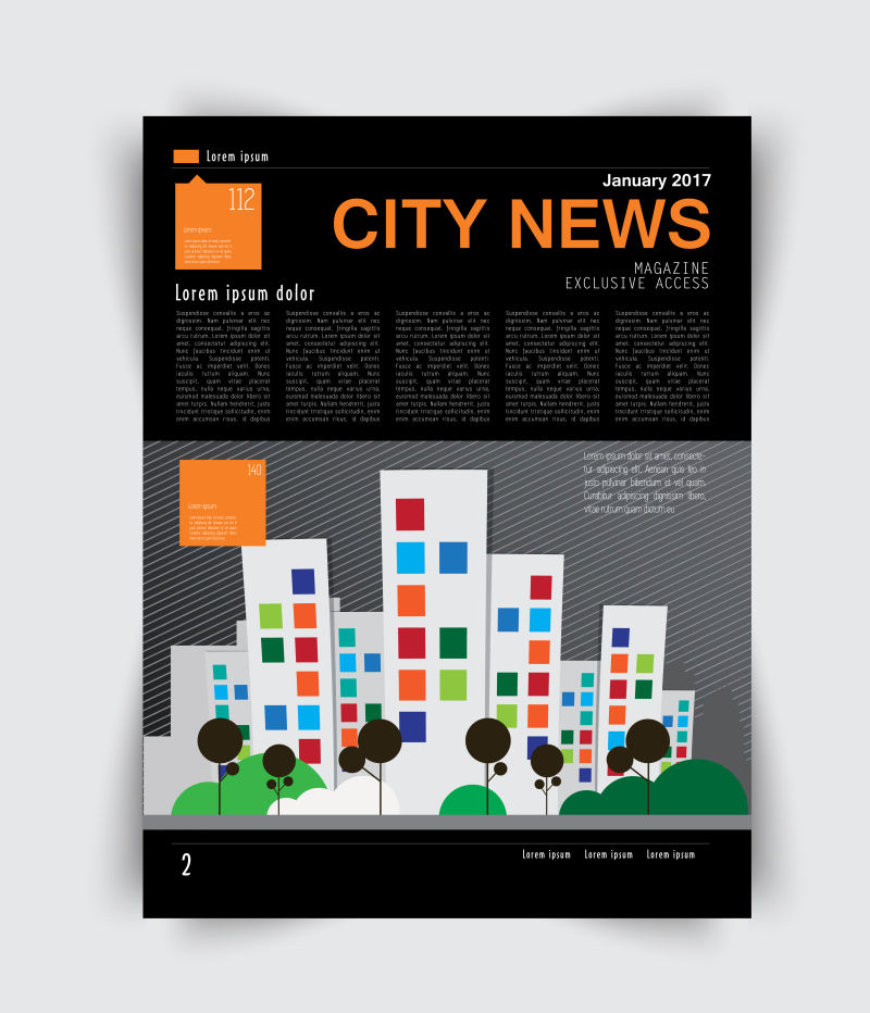 抽象矢量现代城市新闻创意设计