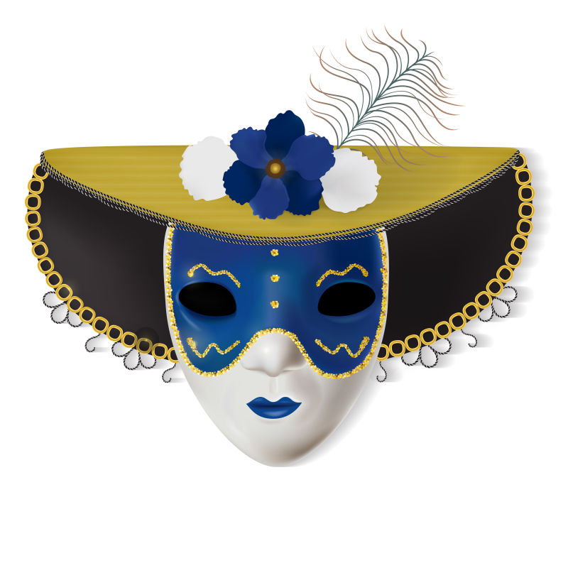 创意矢量现代威尼斯狂欢节面具