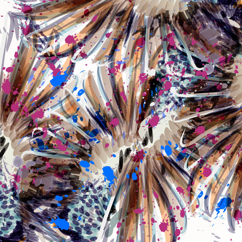 抽象矢量迷人部落风格的羽毛设计插图