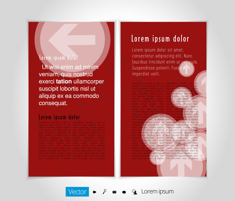 抽象矢量现代红色箭头元素的商业宣传册