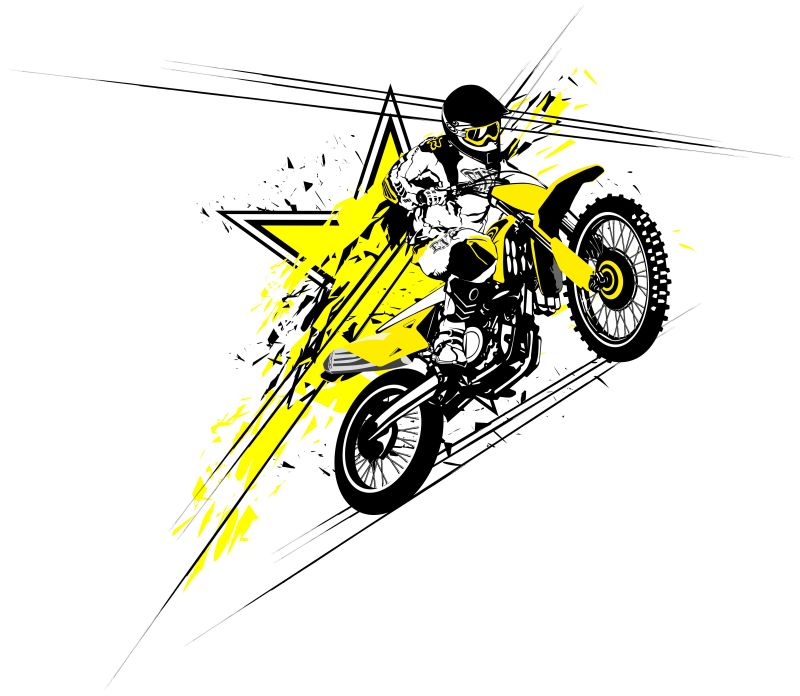 抽象矢量现代时尚摩托车骑手插图