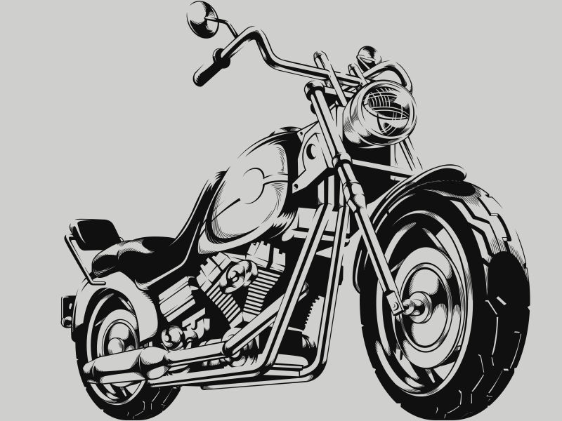 创意矢量现代摩托车主题的设计插图