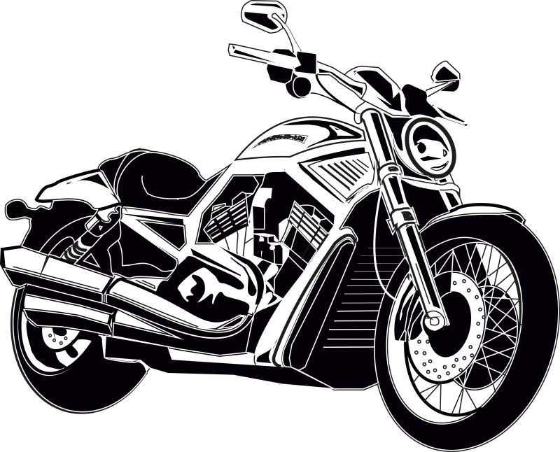 抽象矢量手绘摩托车设计插图
