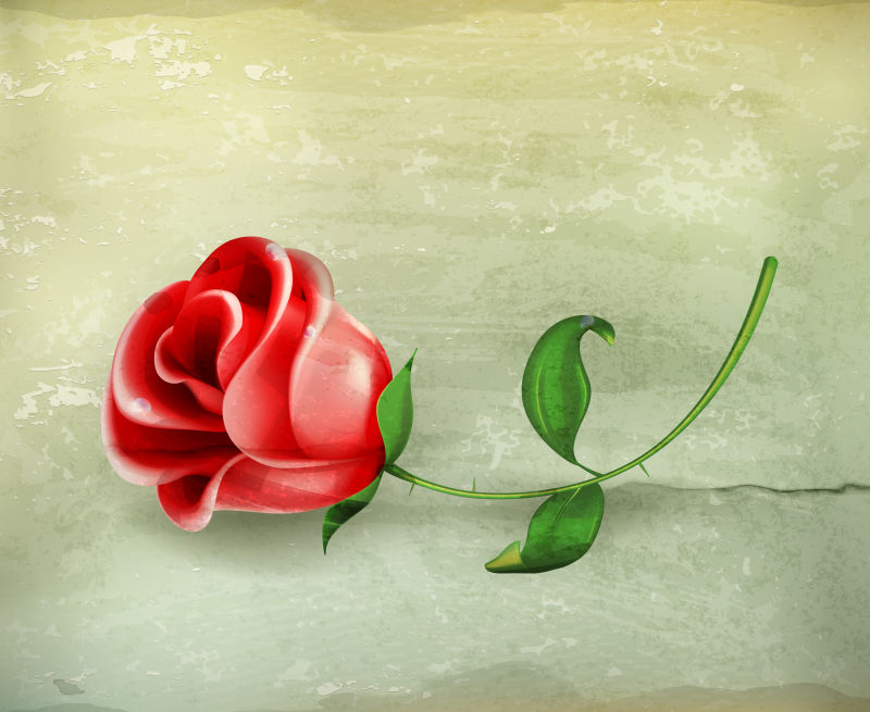 抽象矢量一只玫瑰花设计