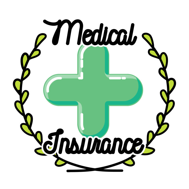 彩色老式医疗保险标志