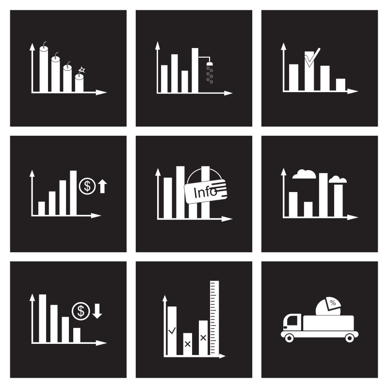 抽象矢量现代商业信息主题图标设计