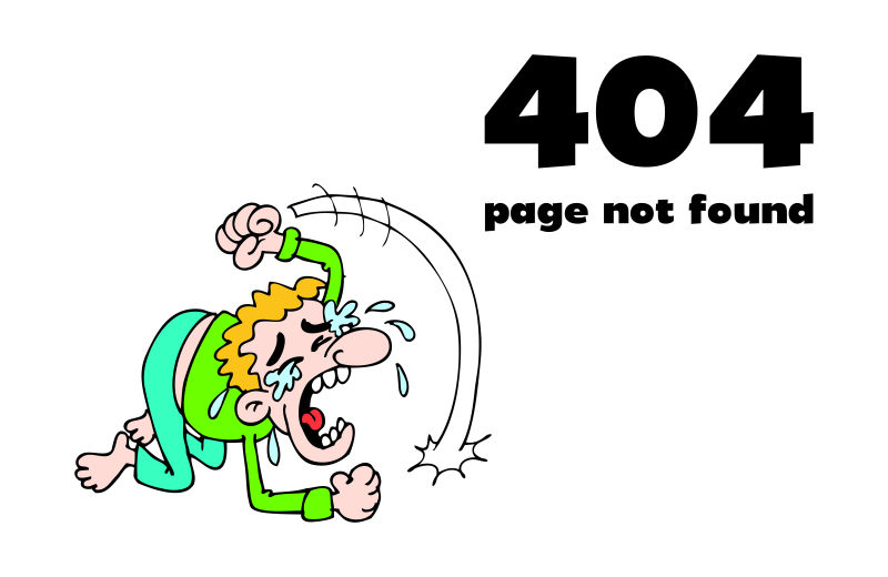 创意矢量哭喊男生元素的网页404概念设计插图