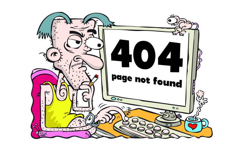 创意矢量现代卡通页面404概念插图