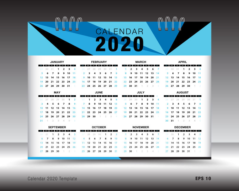 2020年日历设计矢量素材