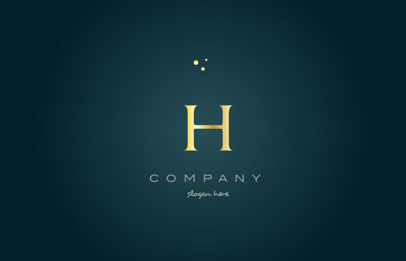 抽象矢量金色字母h标志设计