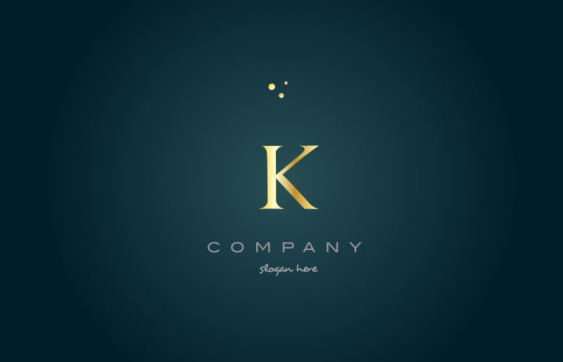 抽象矢量金色字母k标志设计