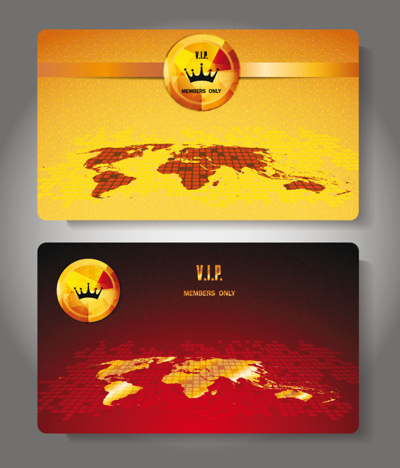 塑料VIP卡与世界地图