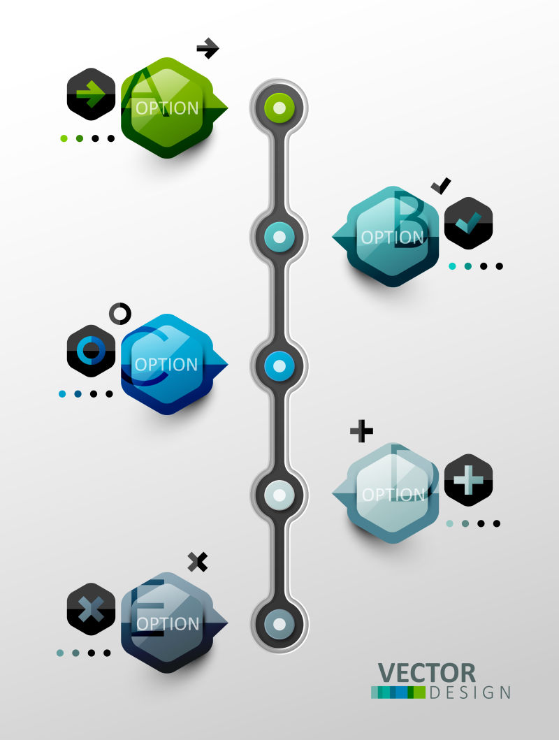 时间线信息图-矢量模板