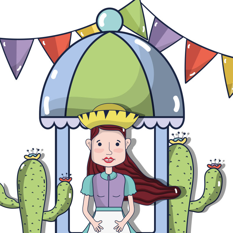 抽象矢量庆祝传统节日的女人插图 