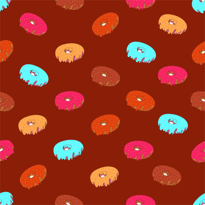 矢量创意彩色甜甜圈元素装饰背景设计