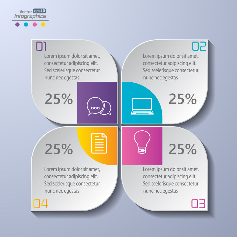抽象矢量现代彩色商业创意信息图表设计