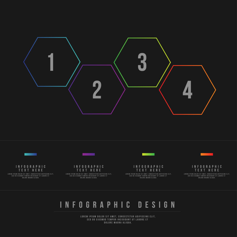 抽象矢量经典优雅深色主题的信息图表设计