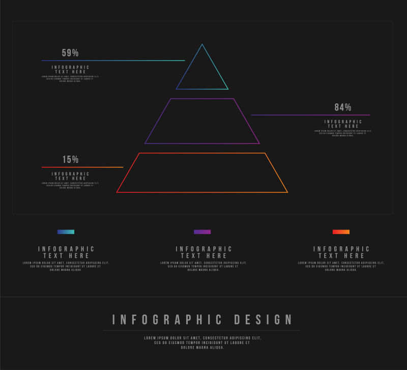抽象矢量现代彩色三角元素信息图表设计