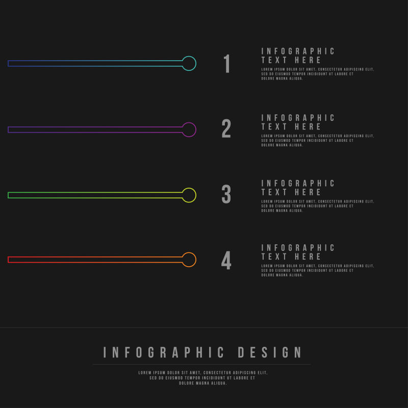 抽象矢量深色经典信息图表平面设计
