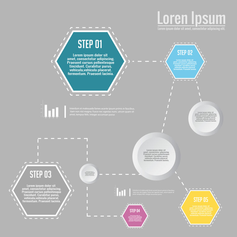 矢量现代几何元素信息图表平面设计