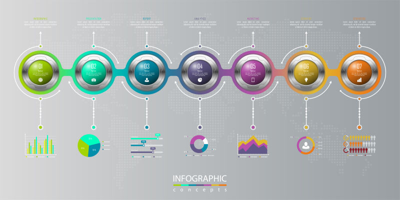 矢量抽象现代信息图表平面设计