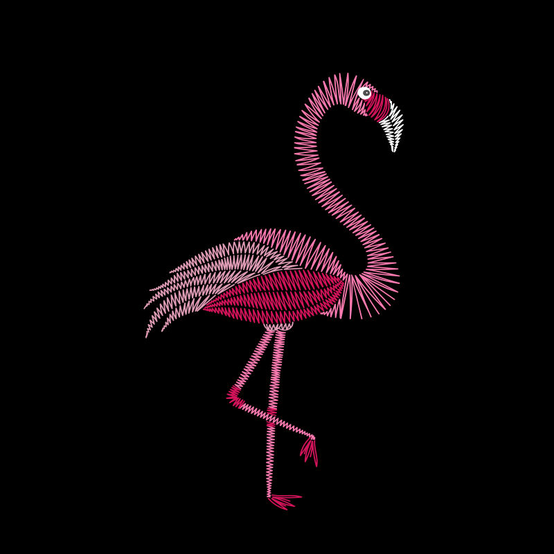 创意矢量火烈鸟主题的的时尚插图设计