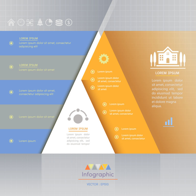 创意矢量现代几何风格的信息图表平面设计