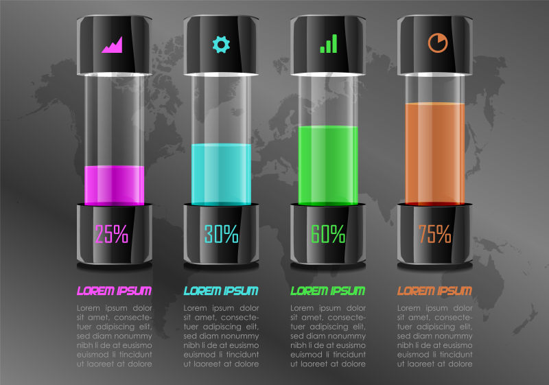 创意矢量现代彩色商业图标元素信息图表设计
