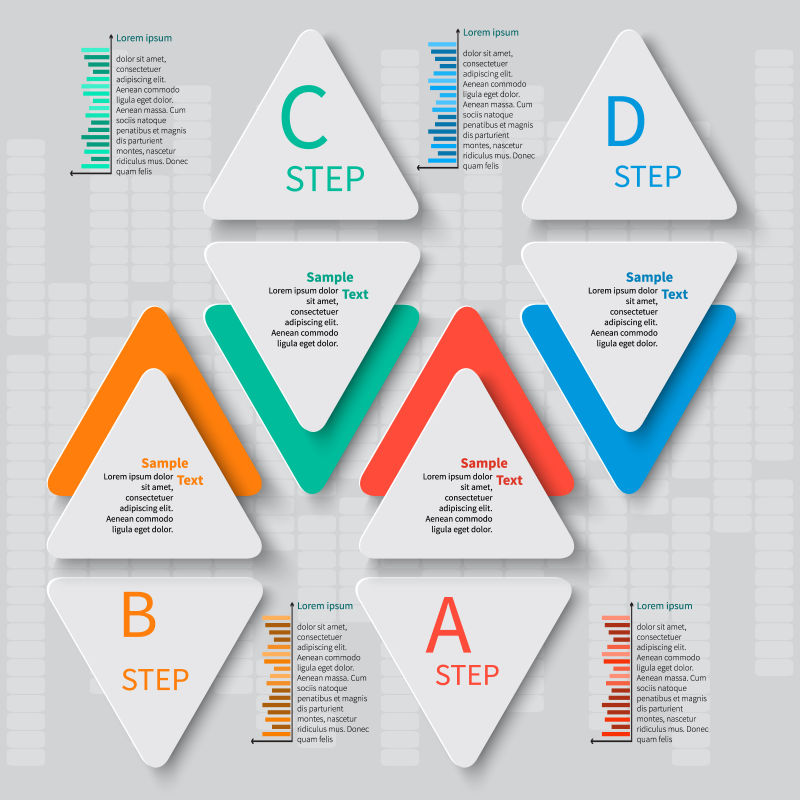 抽象矢量现代几何元素的信息图表设计