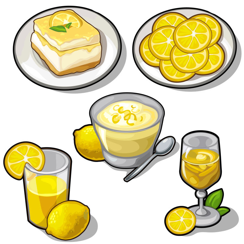 矢量柠檬美食设计插图